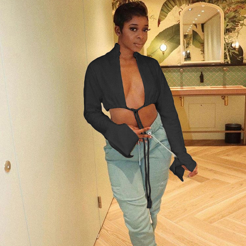 New Sexy Cardigan Lace Up All-Match Women's Sweater