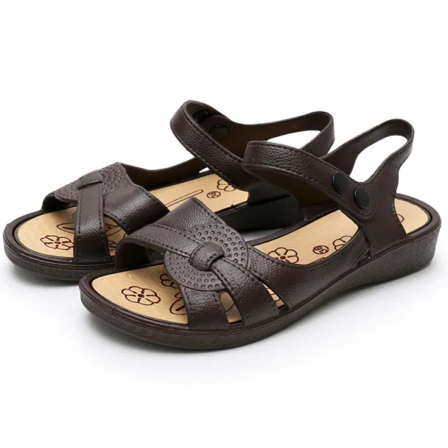 Women's Sandals Flat Non Slip Granny Sandals Old Lady Flat Shoes Brown - Shop at LoveMi