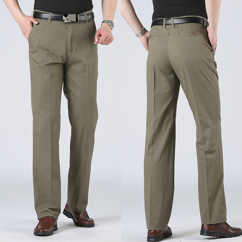 Thin Cotton Middle-aged Men's Casual Pants