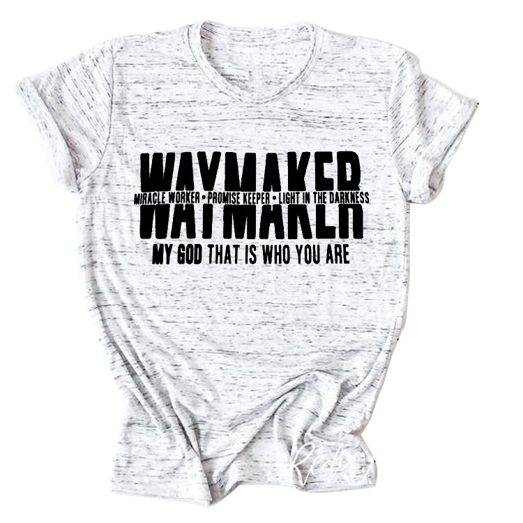 Waymaker Letter Print Casual Short Sleeve T-Shirt