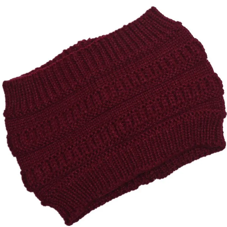 Winter Ear Protection Ladies Knitted Headband - Wine Red