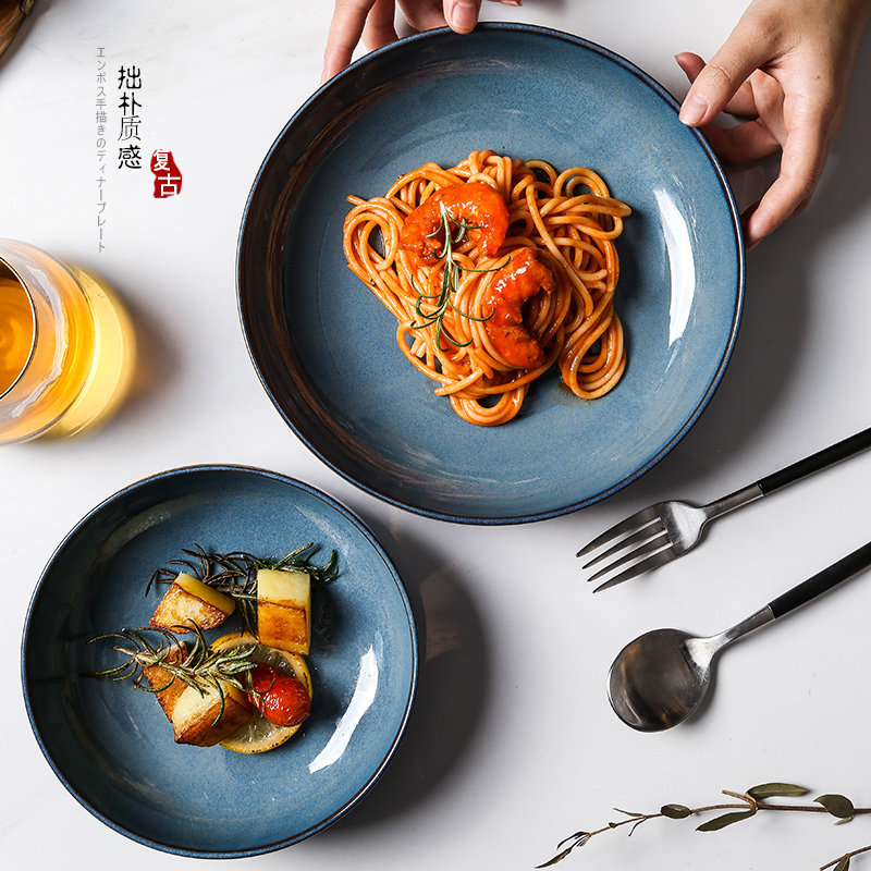 Pure Color European Plate Ceramic Western Food Tableware