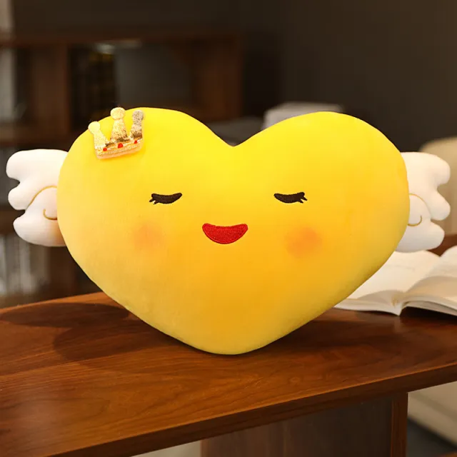 Angel Wings Love Pillow Cushion Plush Toy Orange C - Shop at LoveMi