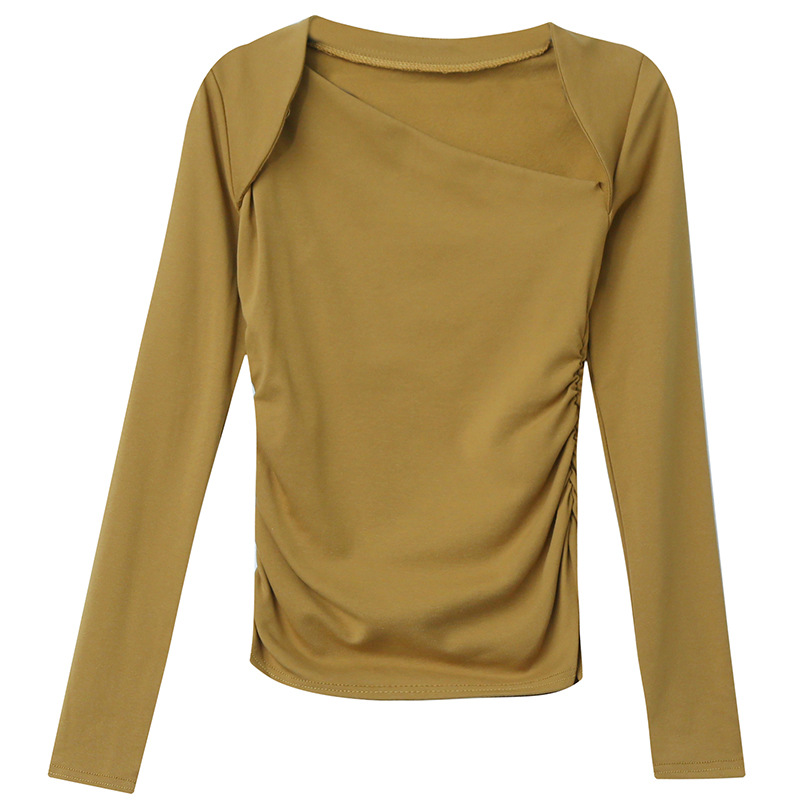 Inclined Collar Bottoming Shirt Long Sleeve Women