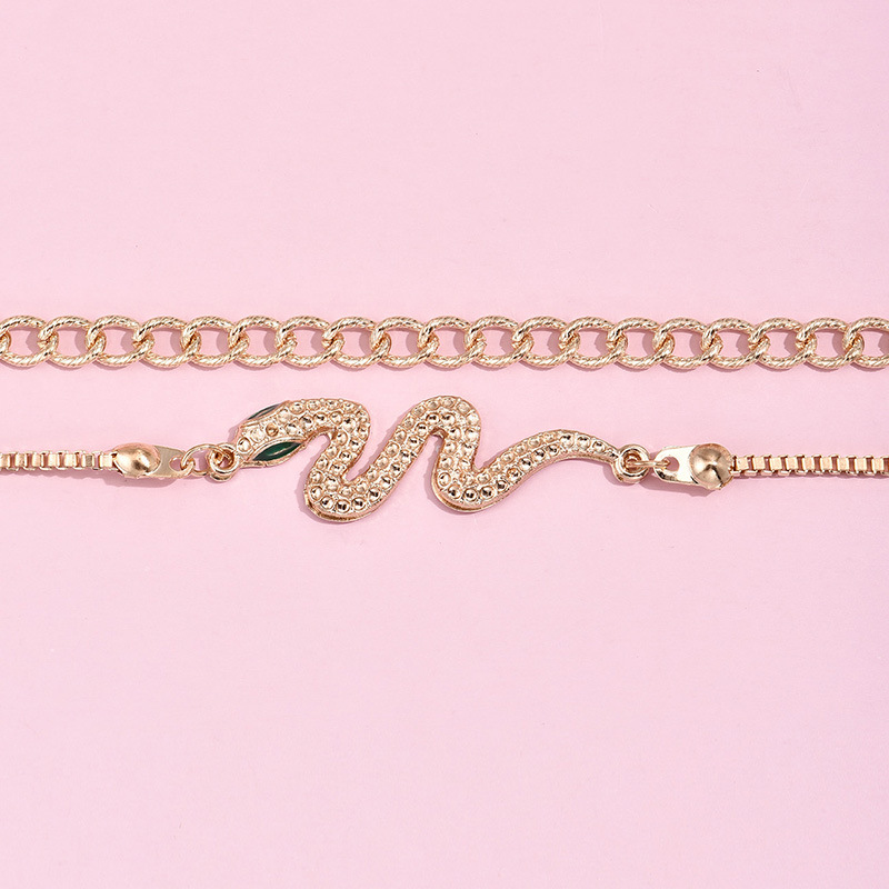 Snake-shaped Chain Bracelet Set 2-piece Set