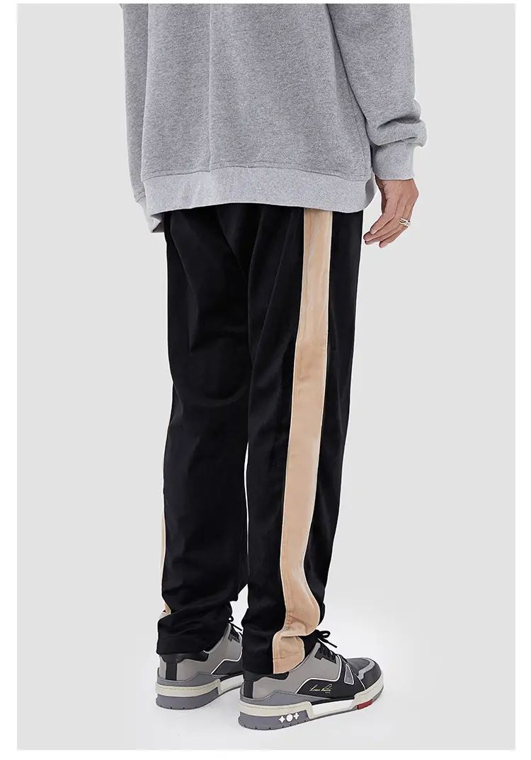 Velvet Striped Trousers Men's Trendy Street Wild Loose Sports Casual Pants
