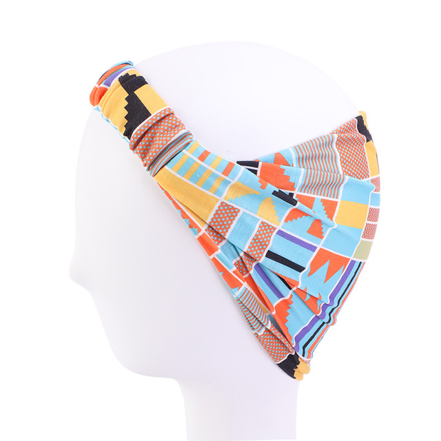 African Pattern Print Headband For Women Twist Style 184C Teal - Shop at LoveMi