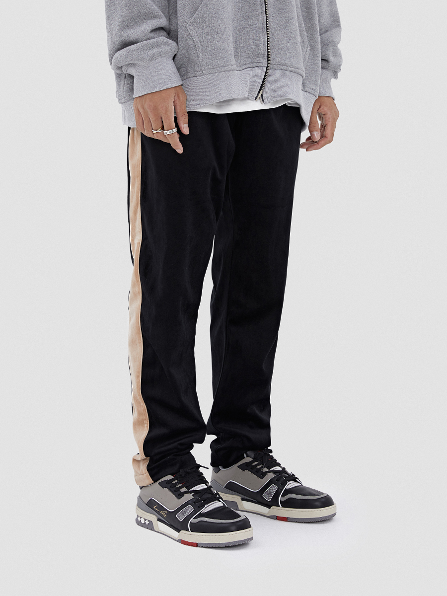 Velvet Striped Trousers Men's Trendy Street Wild Loose Sports Casual Pants