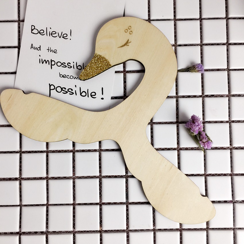 Nordic Style Wooden Silk Bow Swan Hanger