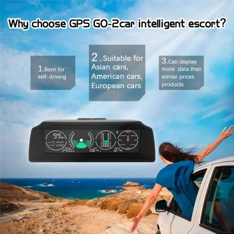 GPS GO 2 Universal Car HUD Monitoring Speed Level