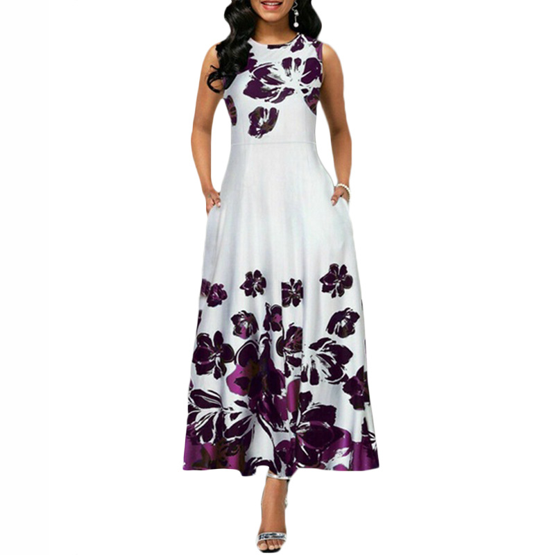 Pastoral Versatile Sleeveless Fashion Simple Printed Dress