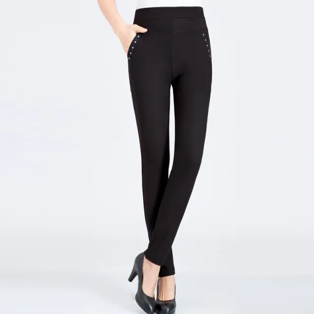 High Waist Pencil Slim Lace Pocket Leggings Pants Black - Shop at LoveMi