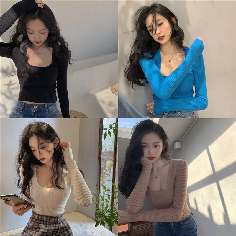 White Pullover Korean Long-sleeved Versatile Sweater