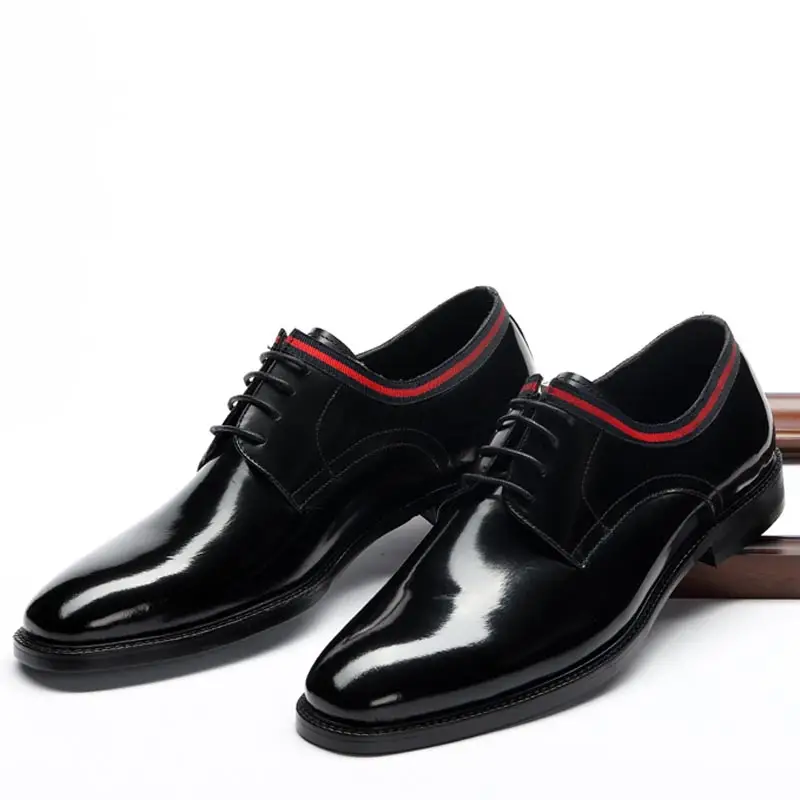 Top Layer Cowhide Business Low-Cut Lace-Up Shoes