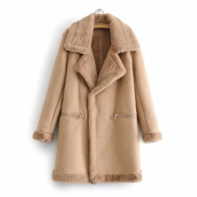 Medium And Long Thickened Warm Lamb Wool Coat Cotton Clothing Khaki - Shop at LoveMi