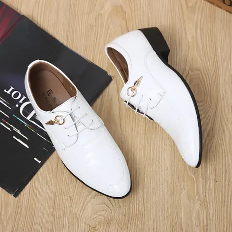 Formal Mens Dress Shoes Genuine Leather Black Luxury Wedding