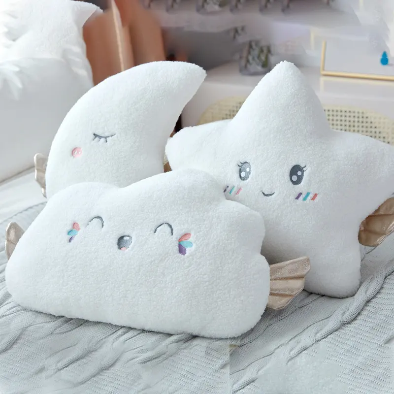 New Stuffed Angel Cloud Moon Star Plush Pillow Soft