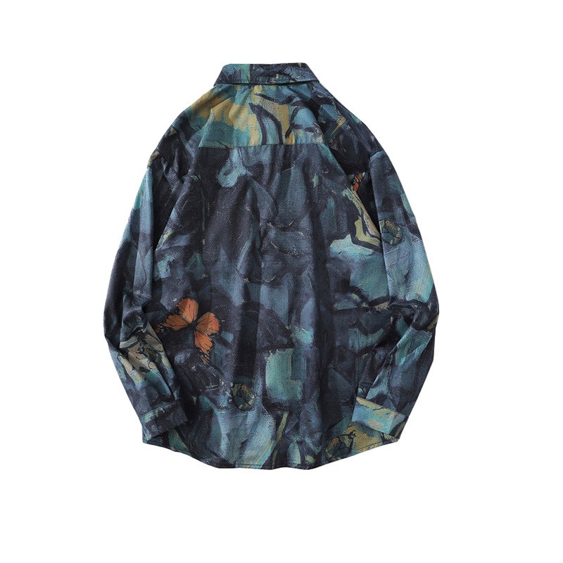 Loose Lapel Long Sleeve Cardigan Abstract Spider