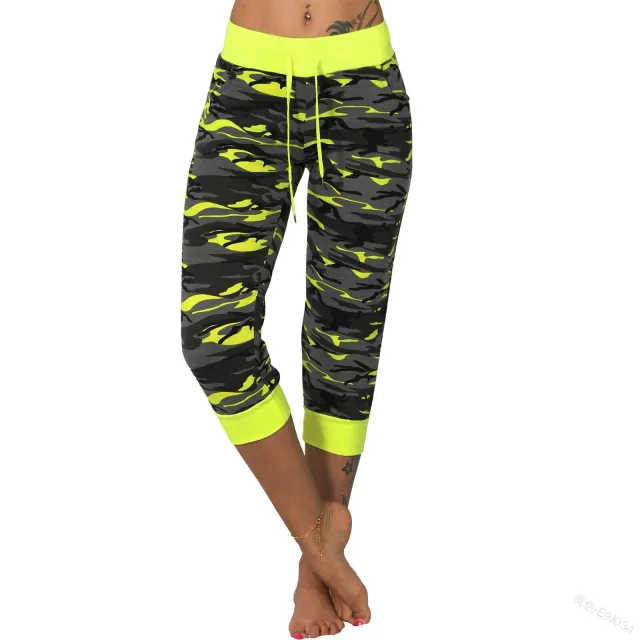 Yoga Camouflage 7 Minute Cut Ankle Pants Yellow - Shop at LoveMi