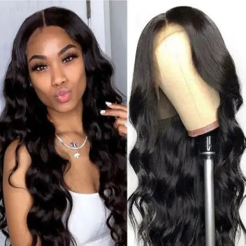Medium Length Curly Hair with Big Black Waves