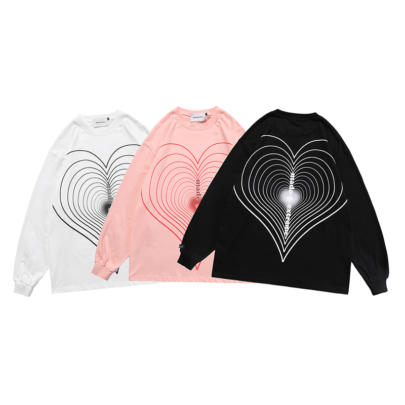 Ins Psychedelic Love Reflective Long-sleeved T-shirt