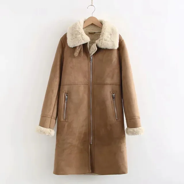 Women's European And American Style Casual Long Cotton Coat Khaki - Shop at LoveMi