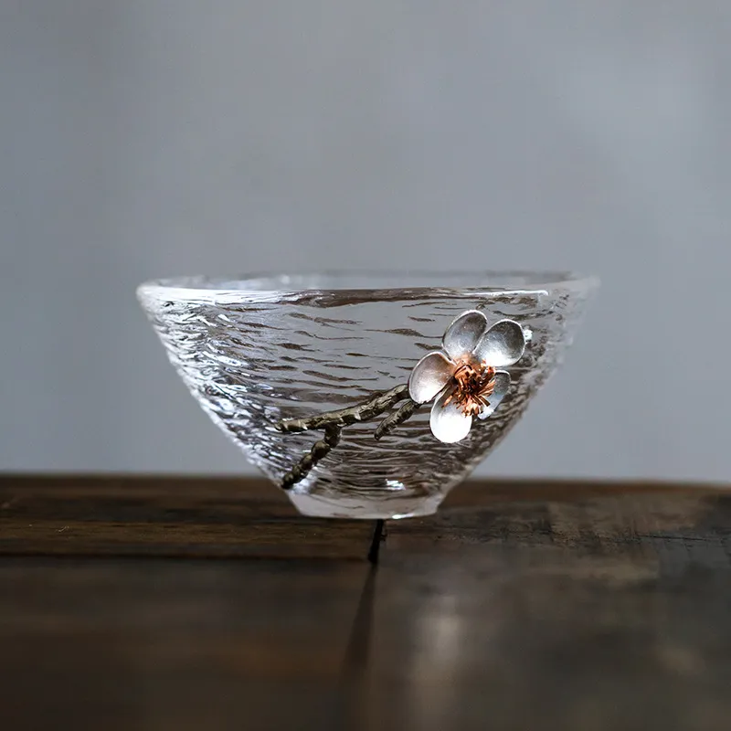 Japanese Style Hammered Glass Tea Cup Tasting cup - 02Style