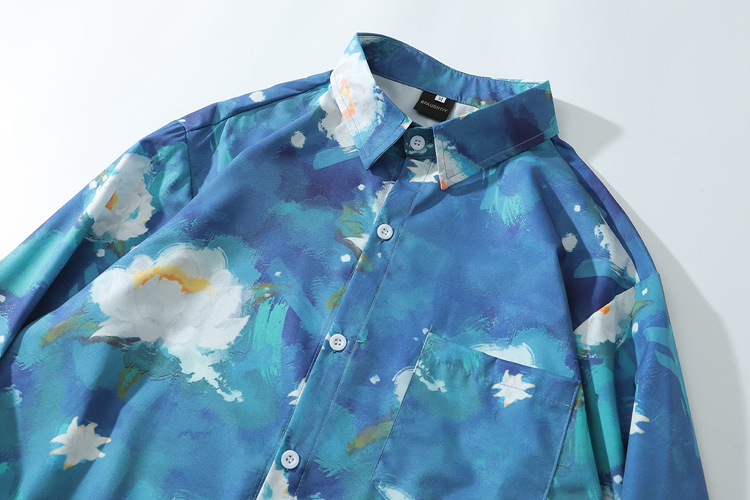 Oil Painting Full Print Long-Sleeved Shirt Men And Women Casual Jacket Autumn