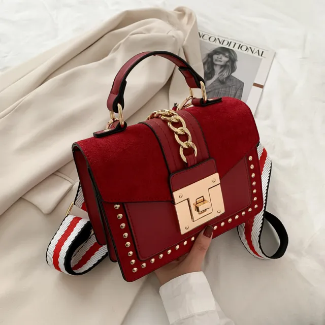 Wind Fashion Shoulder Bag Casual Handbag Trendy Shoulder Messenger Bag Red - Shop at LoveMi