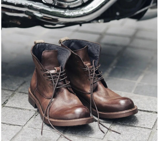 Generous Head Thin Belt Short Tube Rub Color Casual All-Match Men's Boots