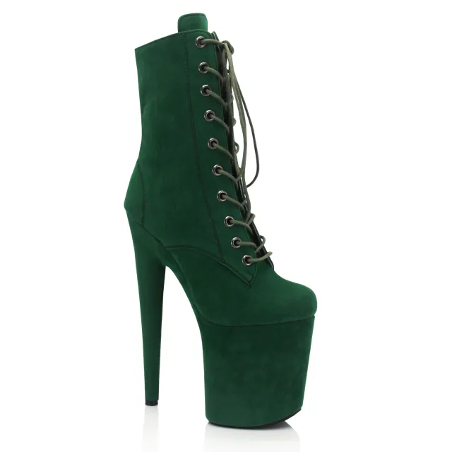 Women's Pole Dance Ankle Boots 20cm Thin Heel Platform Green - Shop at LoveMi