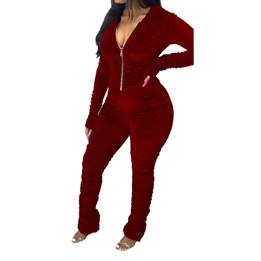 Autumn And Winter Fashion Casual Pleated Jumpsuit