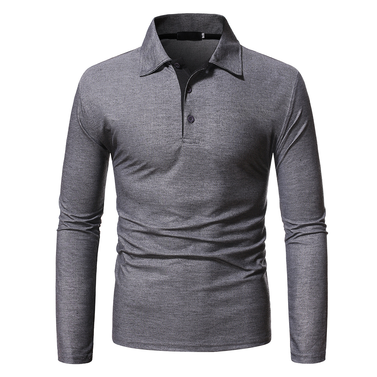 Men's Slim Long-sleeved Polo Shirt Plus Size Fashion