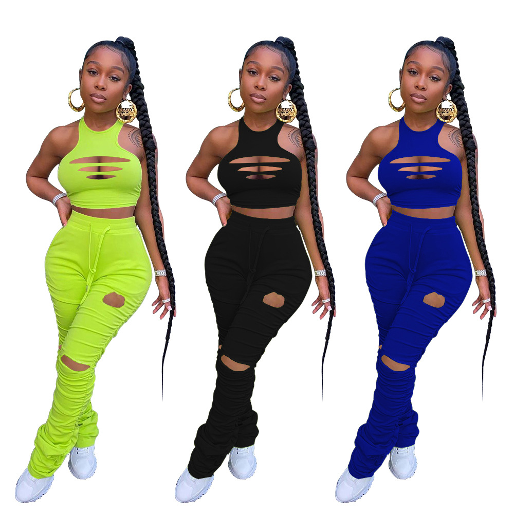 Fashion Casual Solid Color Pleated Burnt Suit