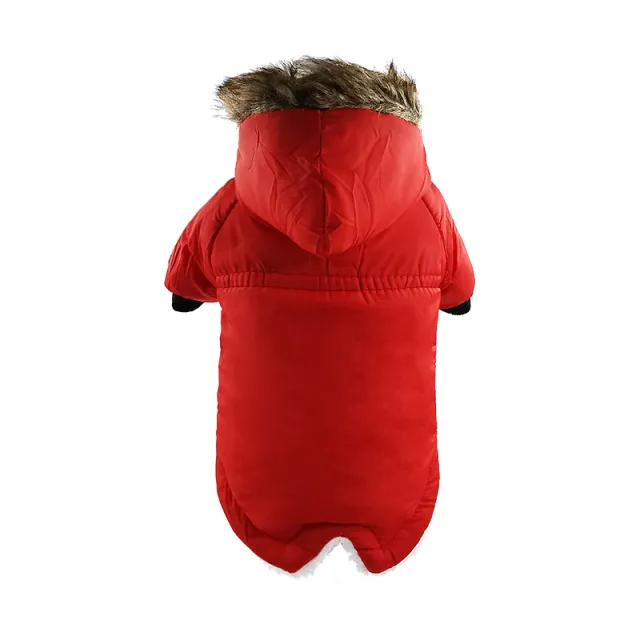 Dog Clothes Winter Thickened Warmth Cotton Pet Dogs Coat Jacket Red - Shop at LoveMi