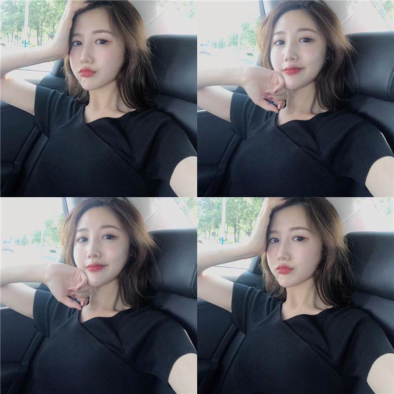 Knitted Slim V-neck Scheming Temperament Little Sexy T-shirt Women Winter