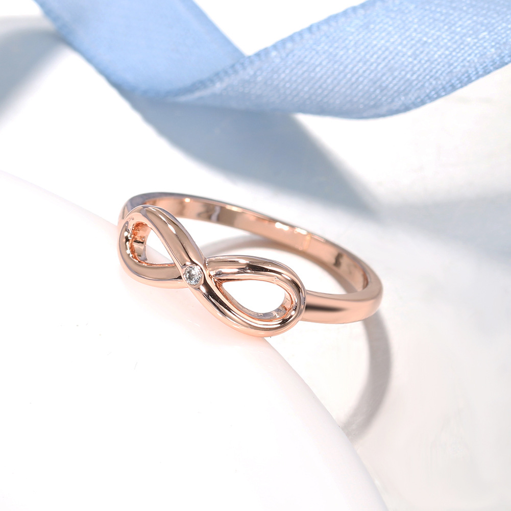 European and American Micro-Inlaid Zircon Infinity Ring