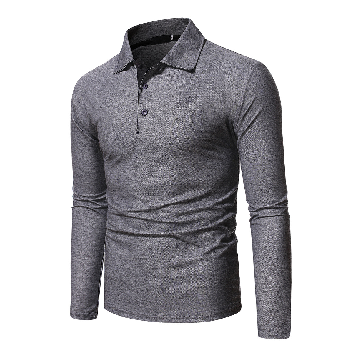 Men's Slim Long-sleeved Polo Shirt Plus Size Fashion