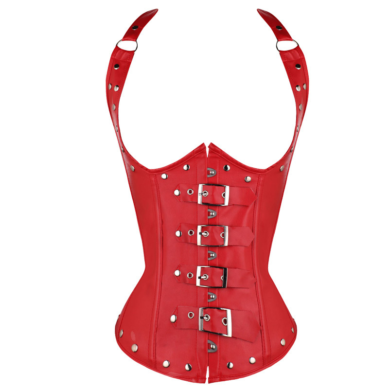 European and American Leather Court Corset Red - Shop at LoveMi