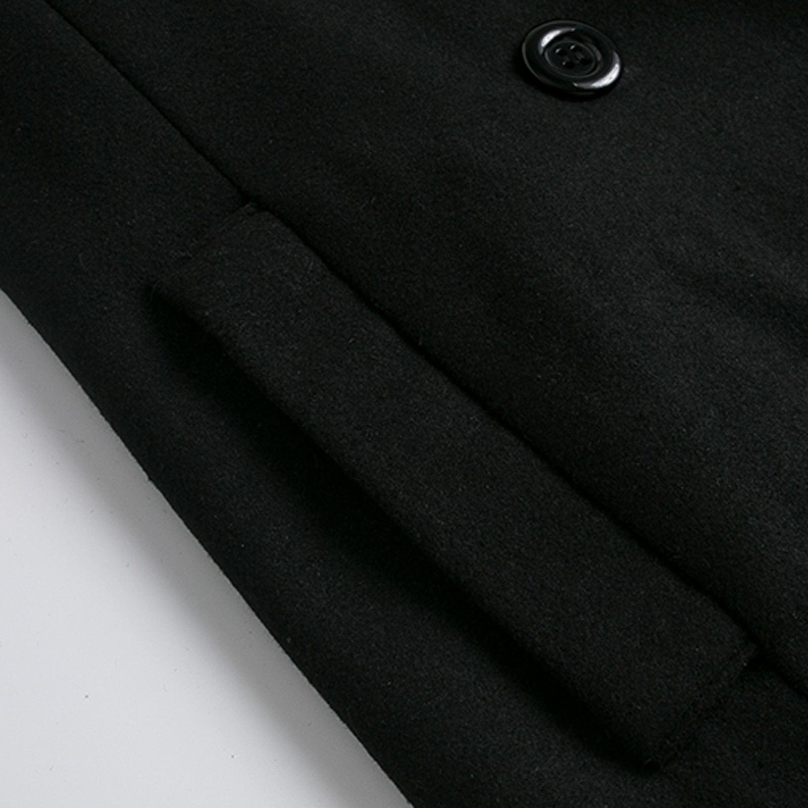 Men's Mid-Length Woolen Coat Padded Hooded Trench Coat