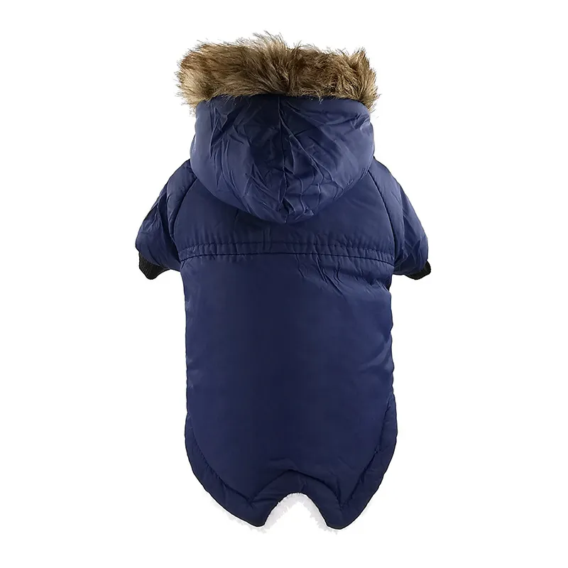 Dog Clothes Winter Thickened Warmth Cotton Pet Dogs Coat Jacket - Blue