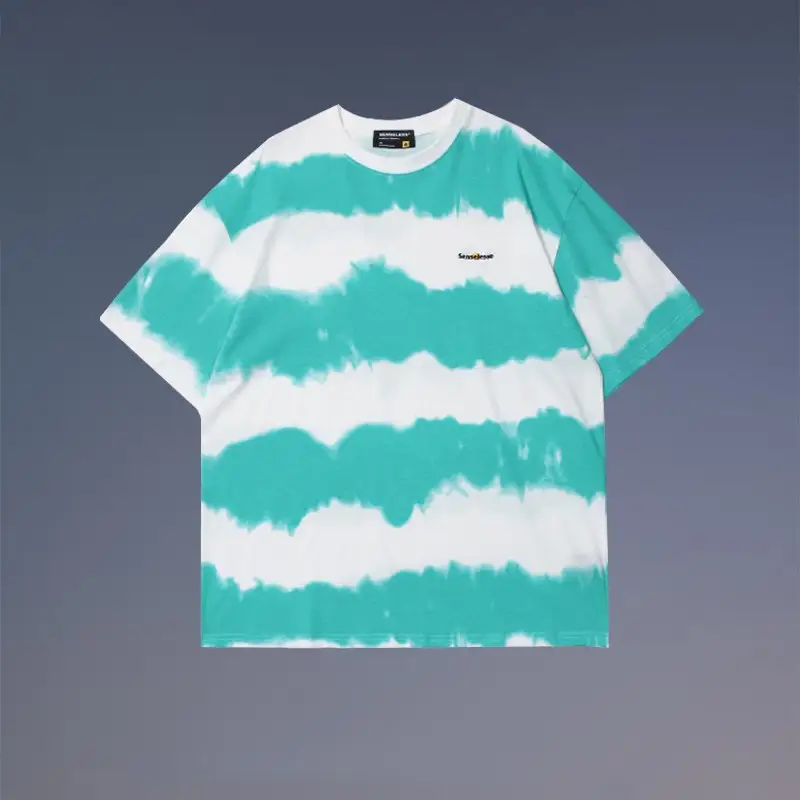 Trendy Tie-dye T-shirt Men and Women Retro Casual Loose Round Neck Half Sleeve