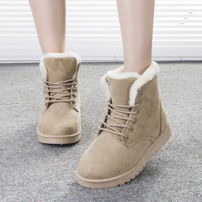 Snow Boots Street Martin Short Boots Women Beige - Shop at LoveMi