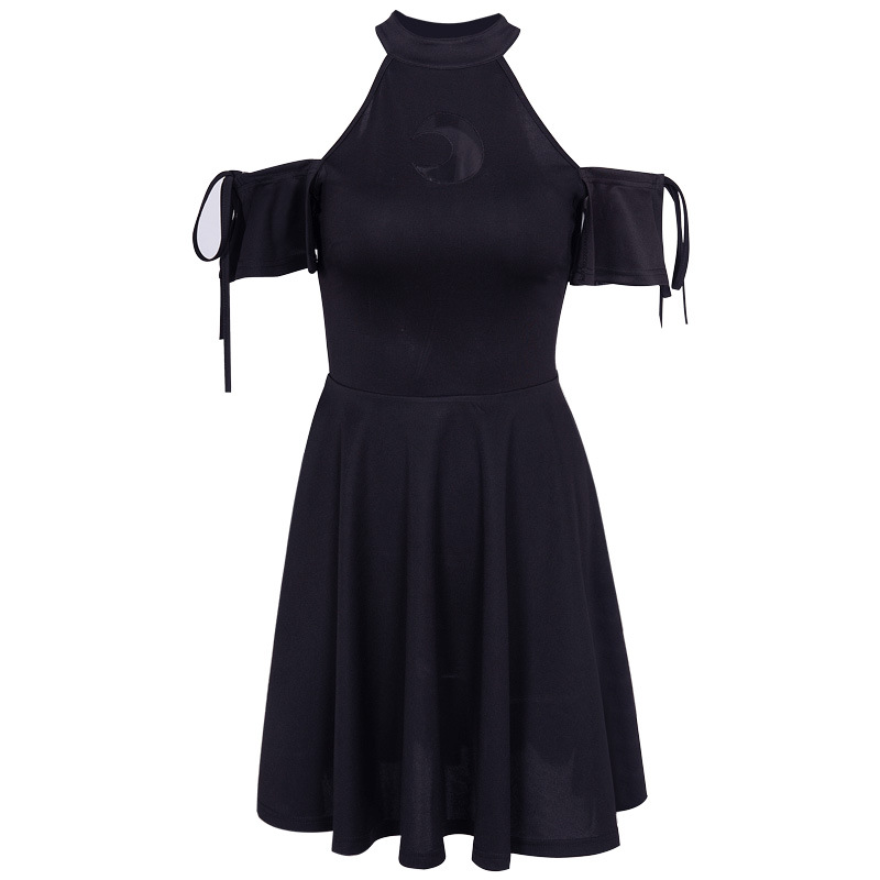 Dark Student Perspective Crescent Lace Up Dress