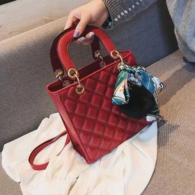 Fashion Embroidery Thread One Shoulder Messenger Handbag Red - Shop at LoveMi