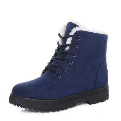 Women winter warm big size cotton boots snow boot Blue - Shop at LoveMi