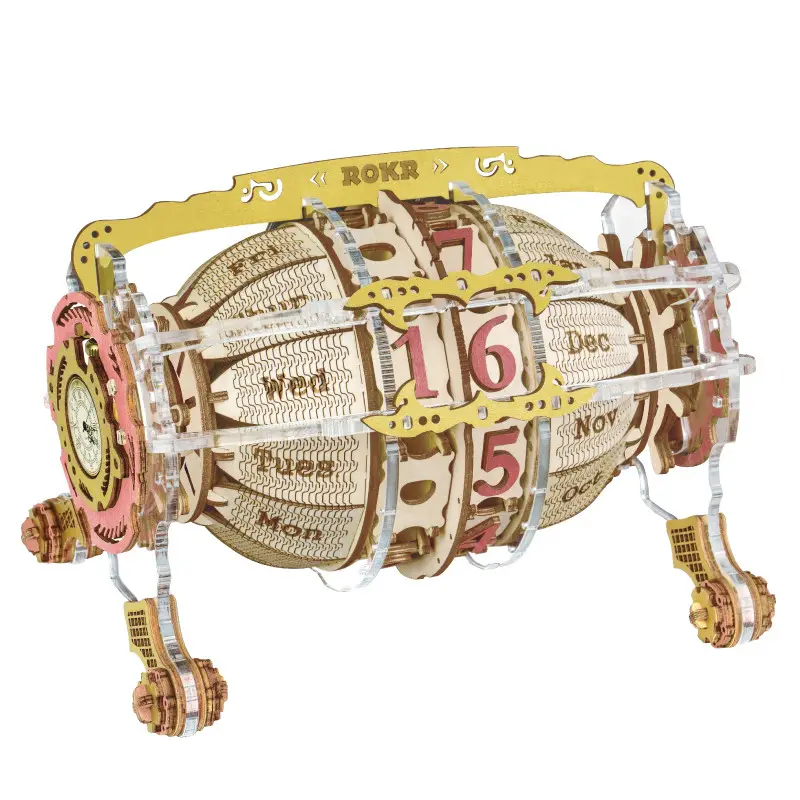 Robotime ROKR Time Engine Calendar 3d Wooden Puzzle Model
