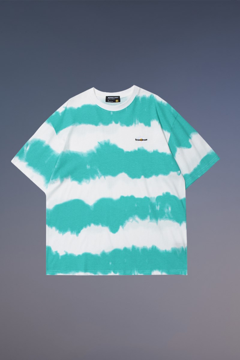 Trendy Tie-dye T-shirt Men and Women Retro Casual Loose Round Neck Half Sleeve