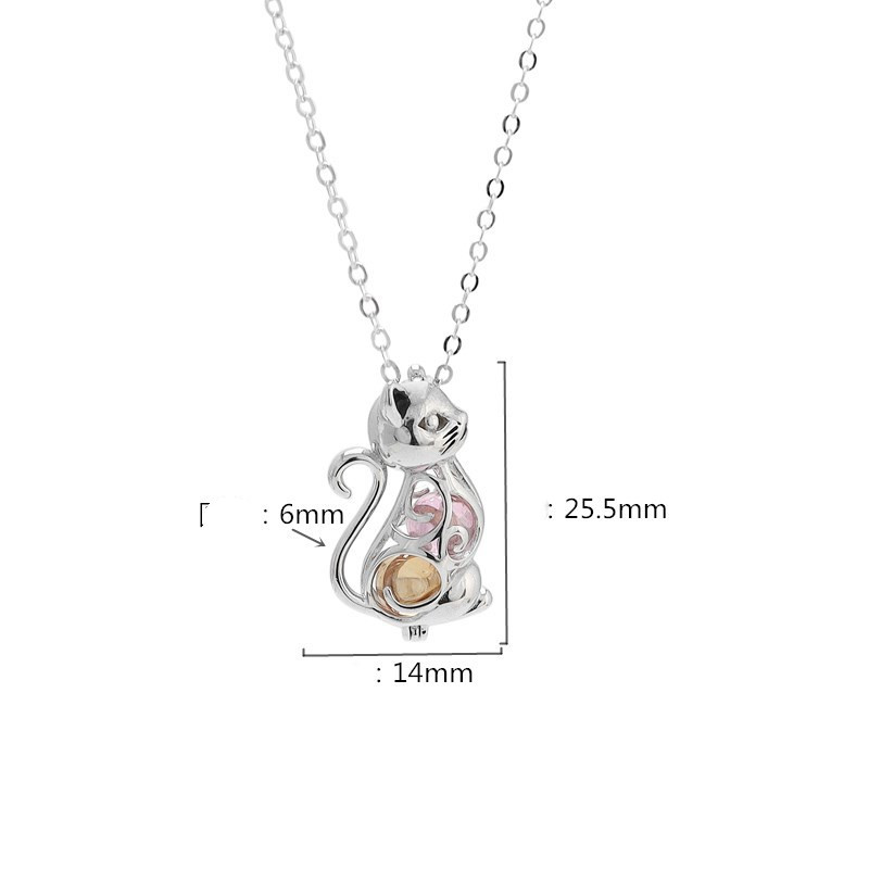 Female Fashion Round Bead Activity Cage Silver Jewelry