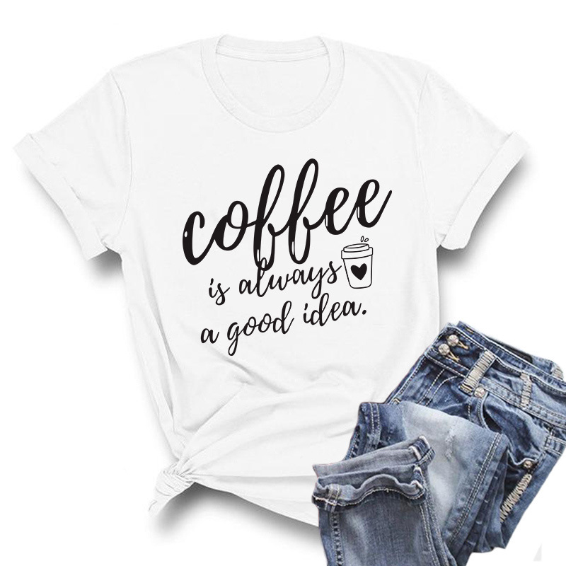 Creative Letter Printing Round Neck Cotton Short Sleeves